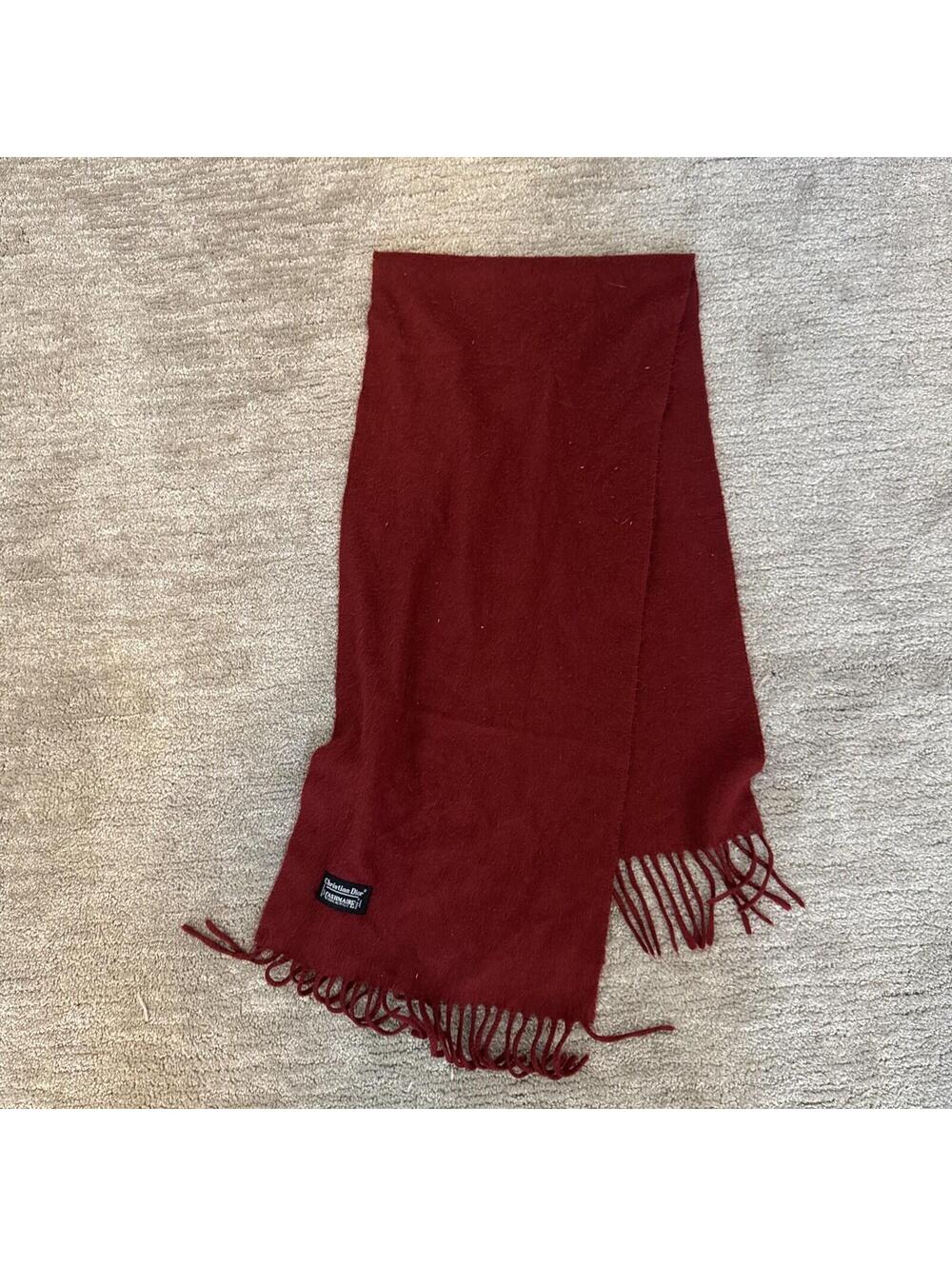 Vintage Christian Dior Monsieur Cashmaire 100% Acrylic Red Hi Scarf Japan